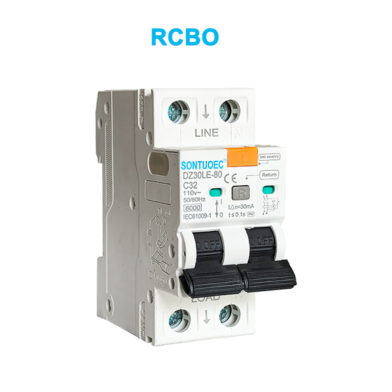 Pemutus litar semasa kebocoran 2P 6KA IEC61009.1 Standard Quality RCBO