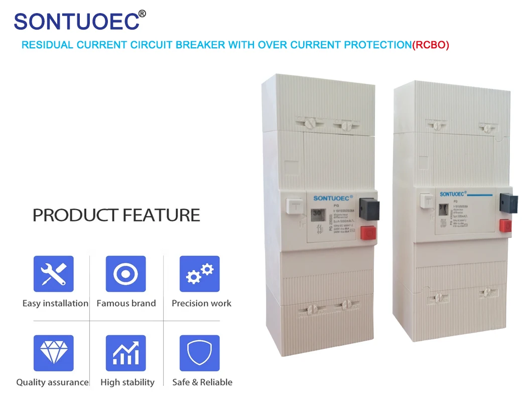 Differential current circuit breaker RCBO