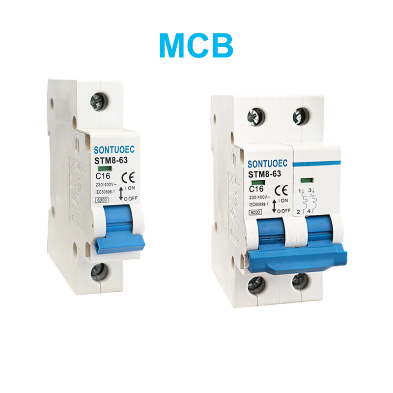 STM8-63 pemutus litar mini 6ka 1p 2p 3p 4p 16a 230/400v